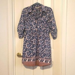Speed Control blue paisley 3/4 sleeve dress